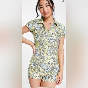 Miss Selfridge retro floral toweling romper